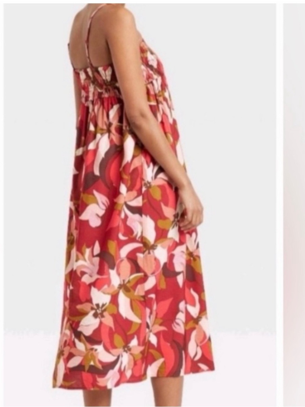 a new day Red Floral Smocked Maxi Dress - Picture 2 of 8